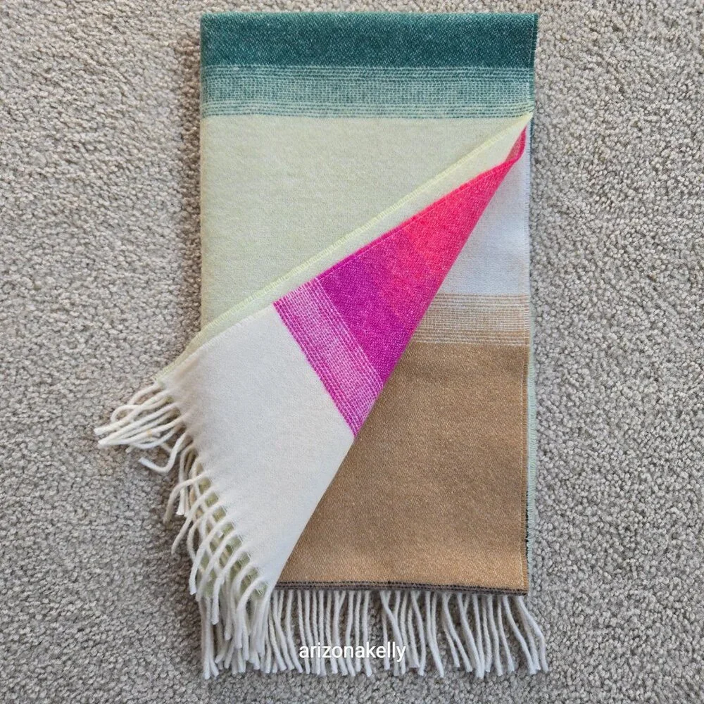 NWOT J. Crew Scarf With Ombre Stripes Italy Wool Blend